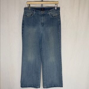 NYDJ Women's Wide Leg Medium Wash Jeans Size 12 Stretch Casual